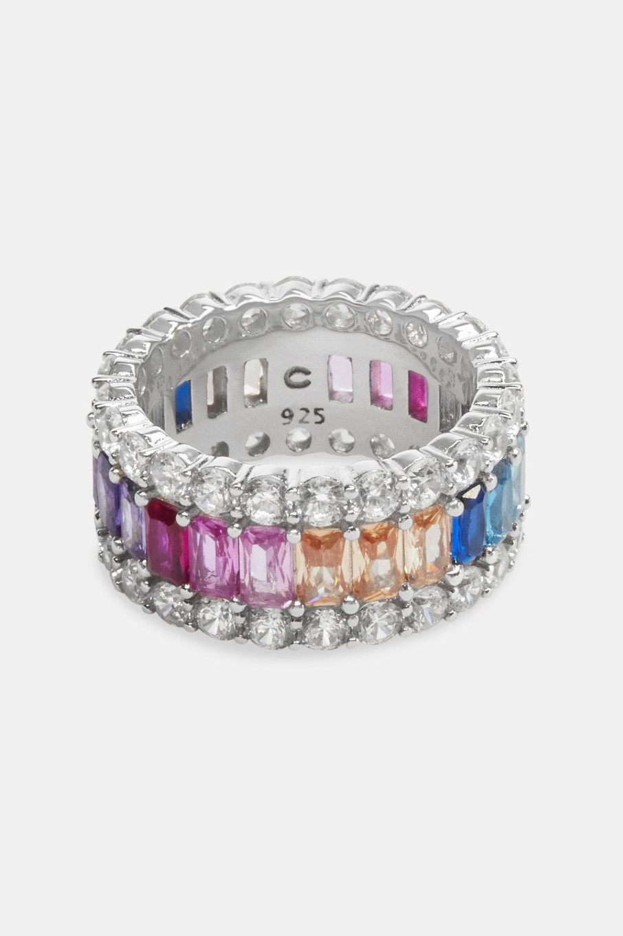 Rings | cernucci Rings Rainbow Cz Baguette Tennis Ring