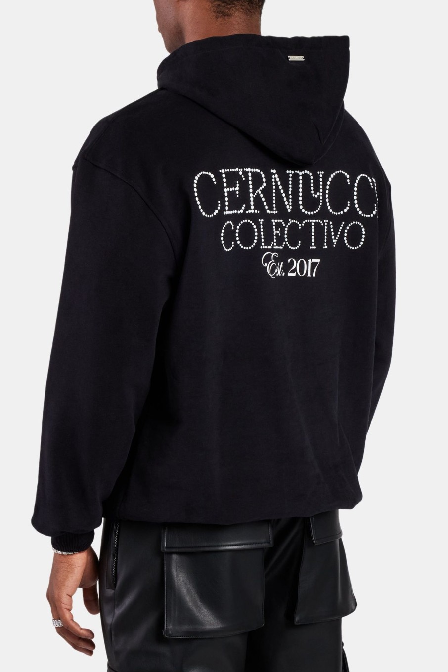 Hoodies & Sweatshirts | cernucci Hoodies & Sweatshirts Cernucci Pearl Embellished Hoodie - Black