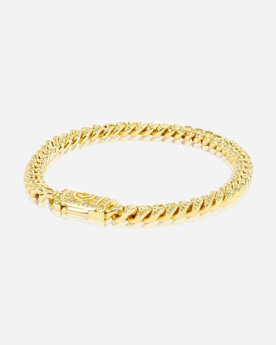 Bracelets & Bangles | JWL-BRA Bracelets & Bangles 6Mm Iced Cuban Bracelet - Gold