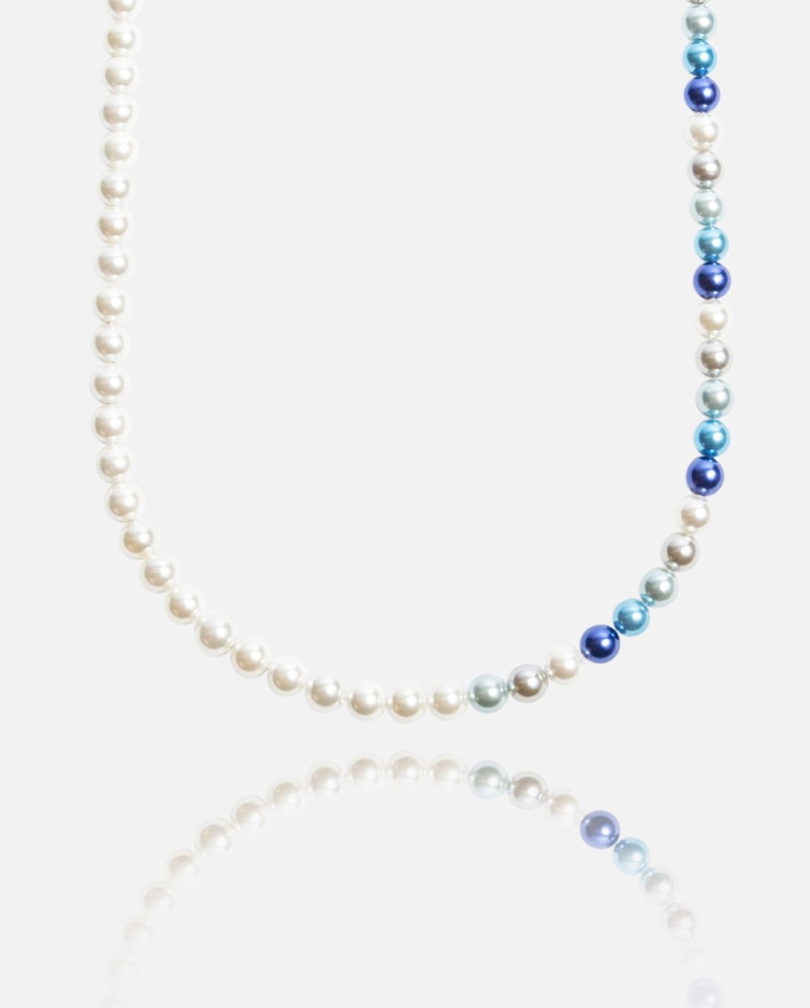 Necklaces | cernucci Necklaces 6Mm Pearl Necklace - Half Blue Multi