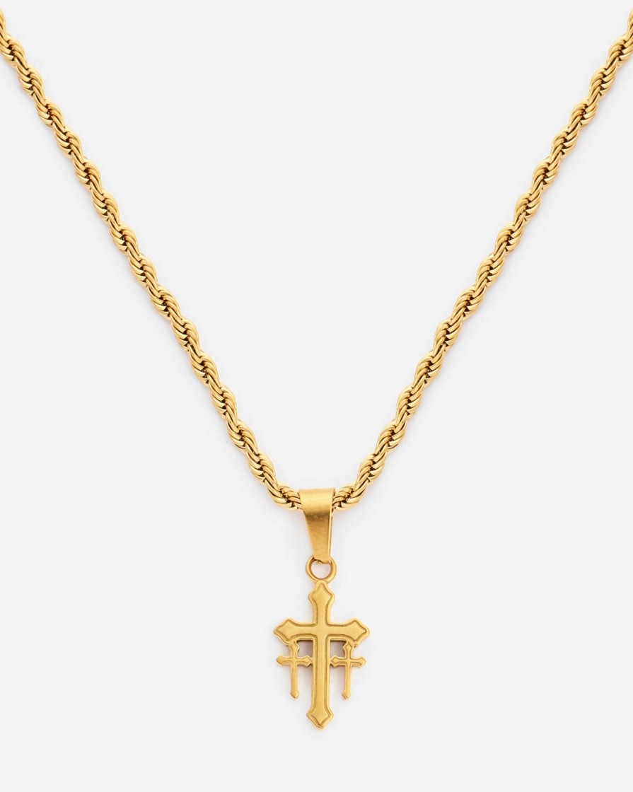 Necklaces | cernucci Necklaces 5Mm Cross Necklace - Gold