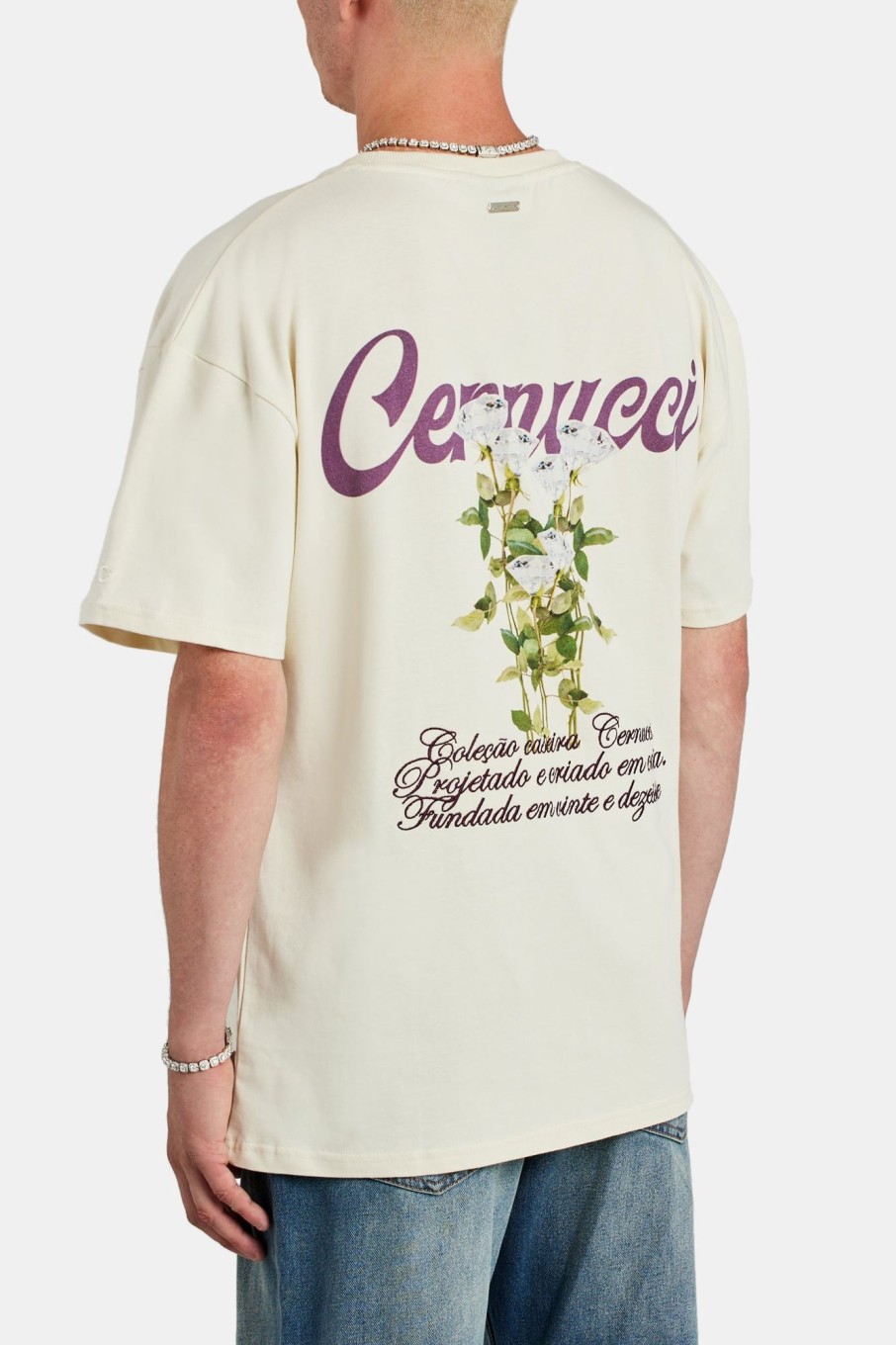 T-Shirts & Vests | cernucci T-Shirts & Vests Iced Floral Oversized T-Shirt