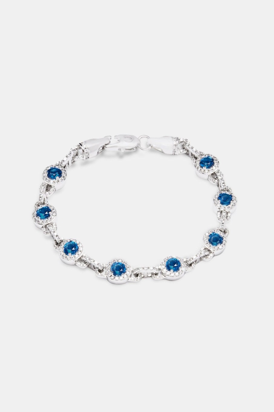 Iced Jewellery | cernucci Iced Jewellery 9Mm Blue Centre Link Bracelet