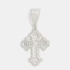 Cross Jewellery | cernucci Cross Jewellery 70Mm Iced Cz Vintage Cross Baguette Pendant