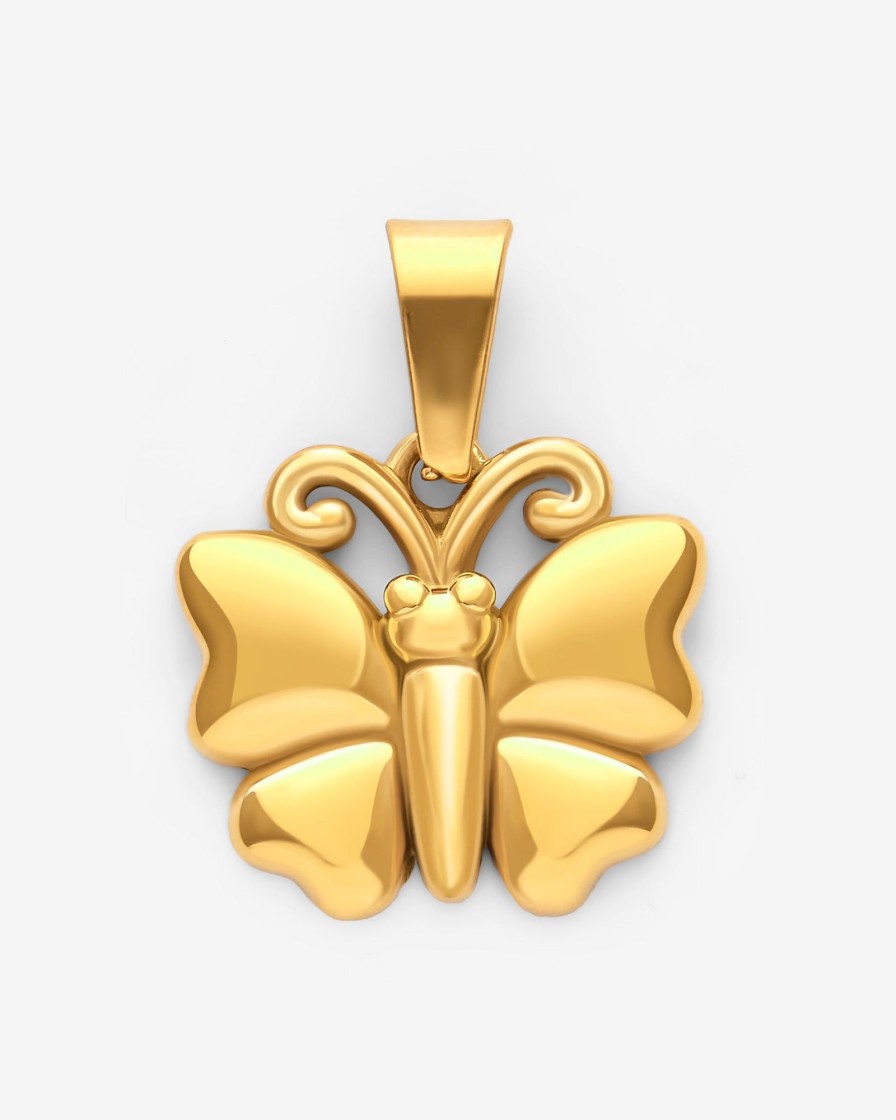 Pendants | cernucci Pendants 3D Butterfly Pendant - Gold