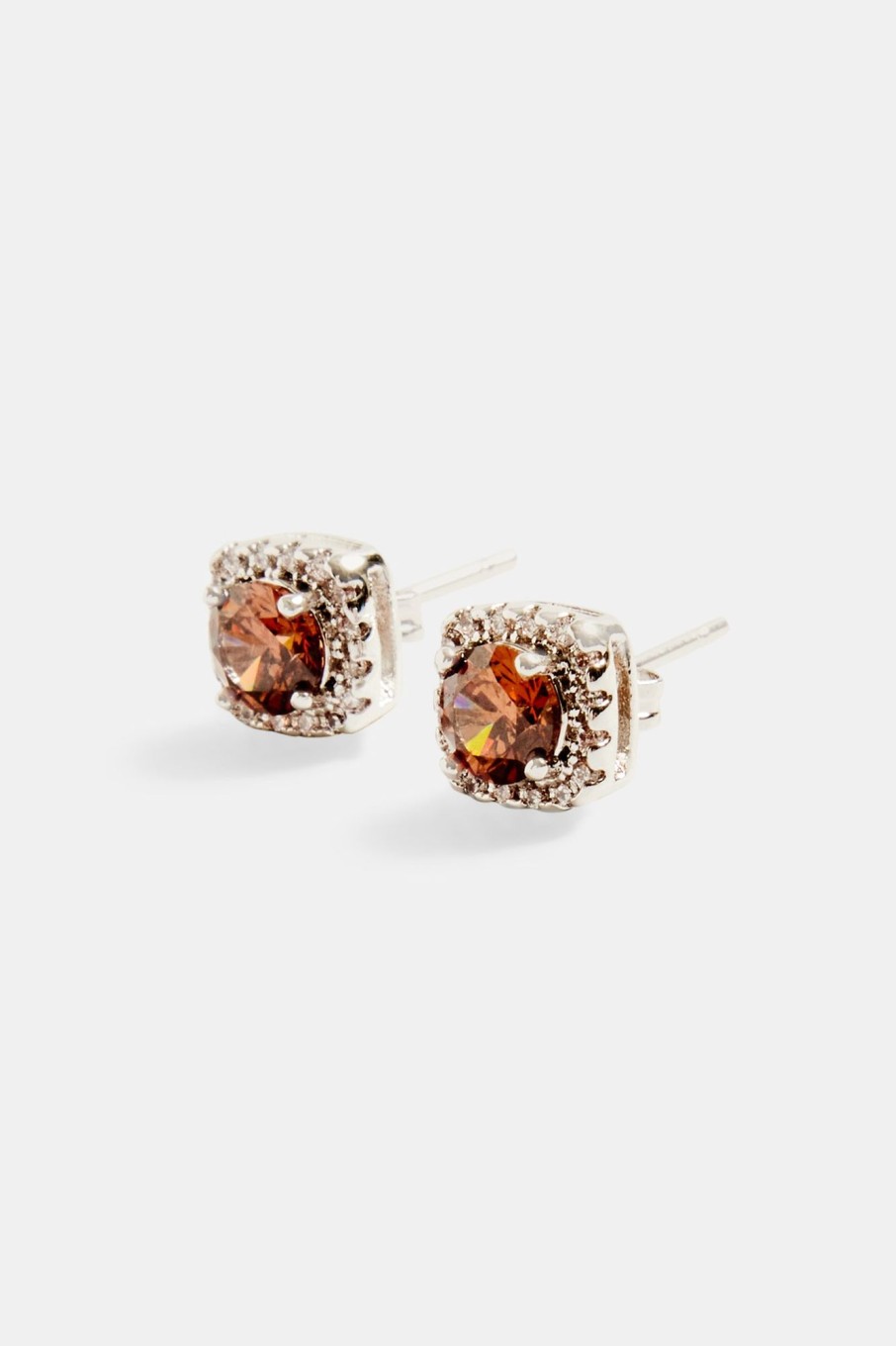 Iced Jewellery | cernucci Iced Jewellery 7Mm Iced Brown Cluster Stud Earrings