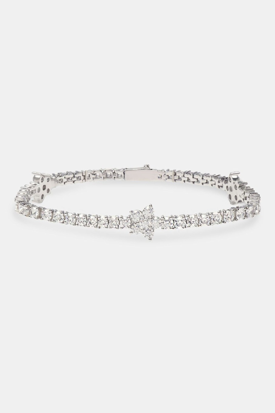 Iced Jewellery | cernucci Iced Jewellery Iced Flower Tennis Bracelet - White 3Mm