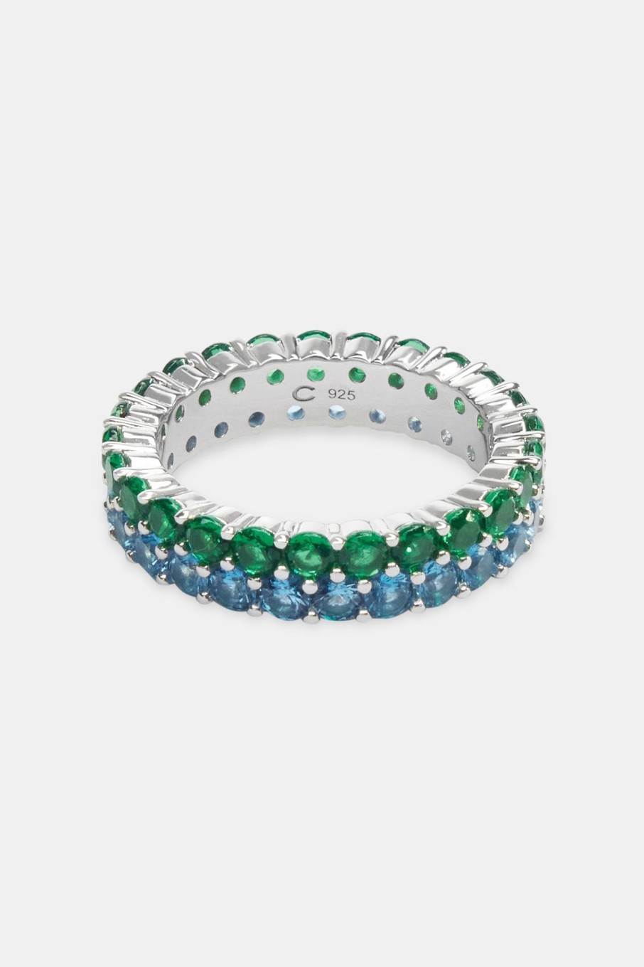 Rings | cernucci Rings Blue U0026 Green Cz Tennis Ring