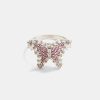 Iced Jewellery | JWL-RNG Iced Jewellery 15Mm Iced Pink Cz Butterfly Ring