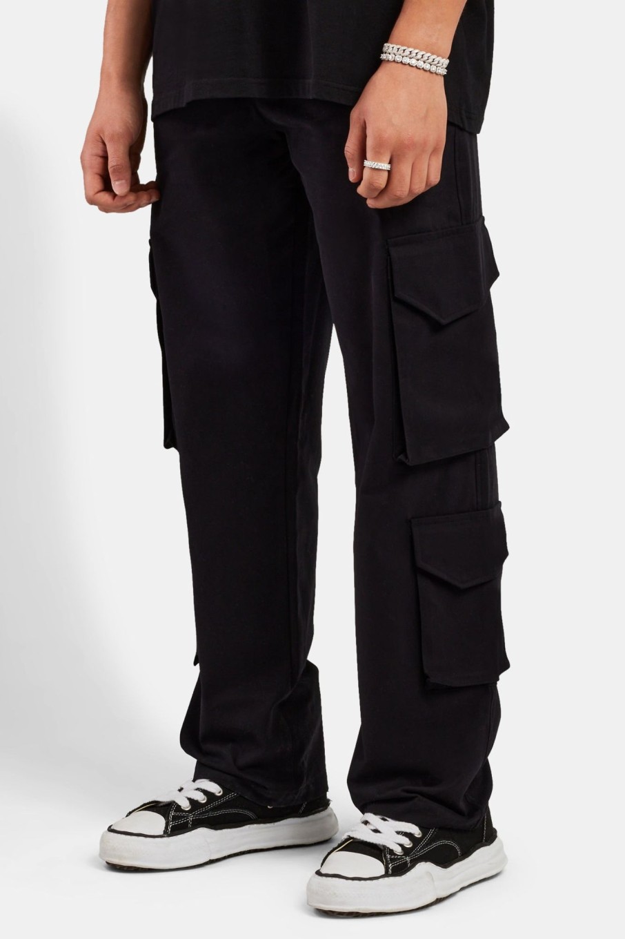 Trousers & Joggers | CLO-BOT-TRO Trousers & Joggers Relaxed Multi Pocket Cargo Trouser - Black