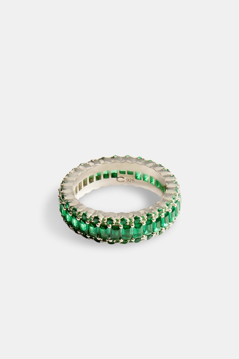 Rings | cernucci Rings Baguette Band Ring - Dark Green