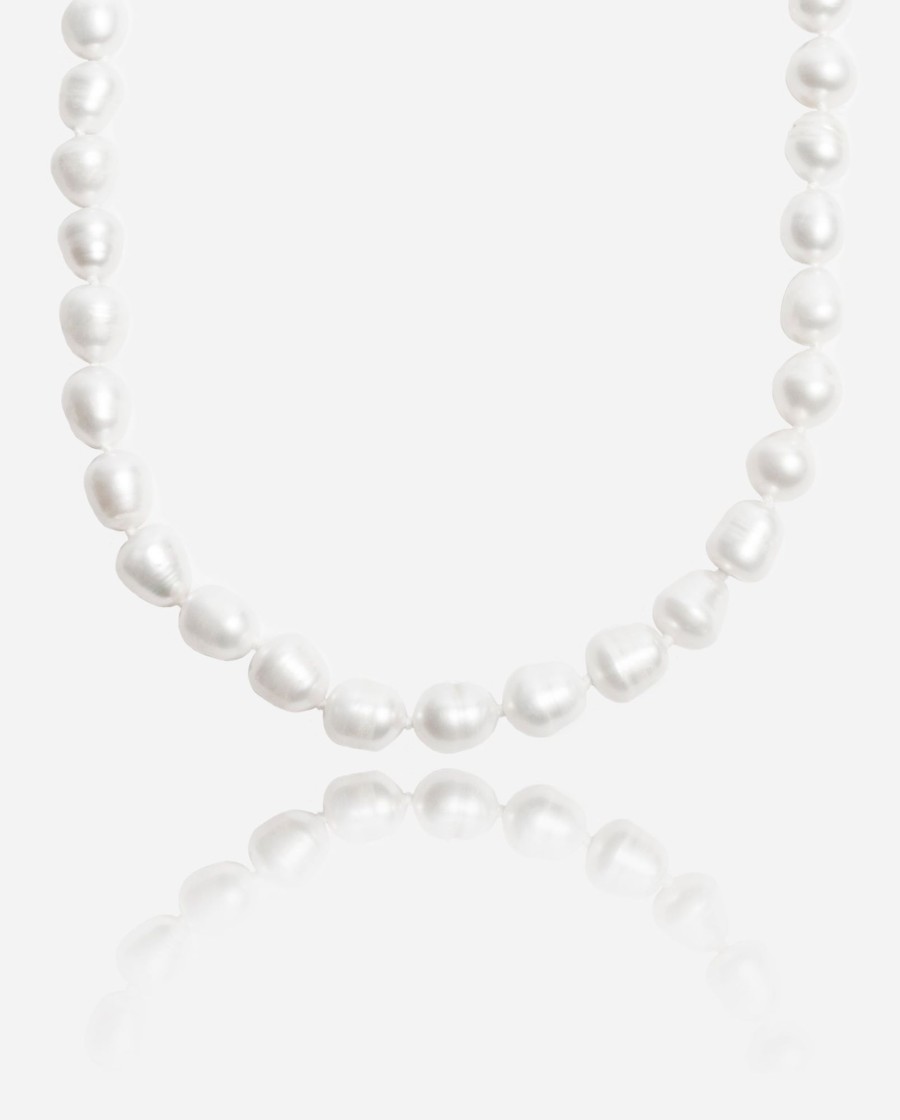 Pearls | JWL-NECK-PRL Pearls 10Mm Rice Freshwater Pearl Necklace