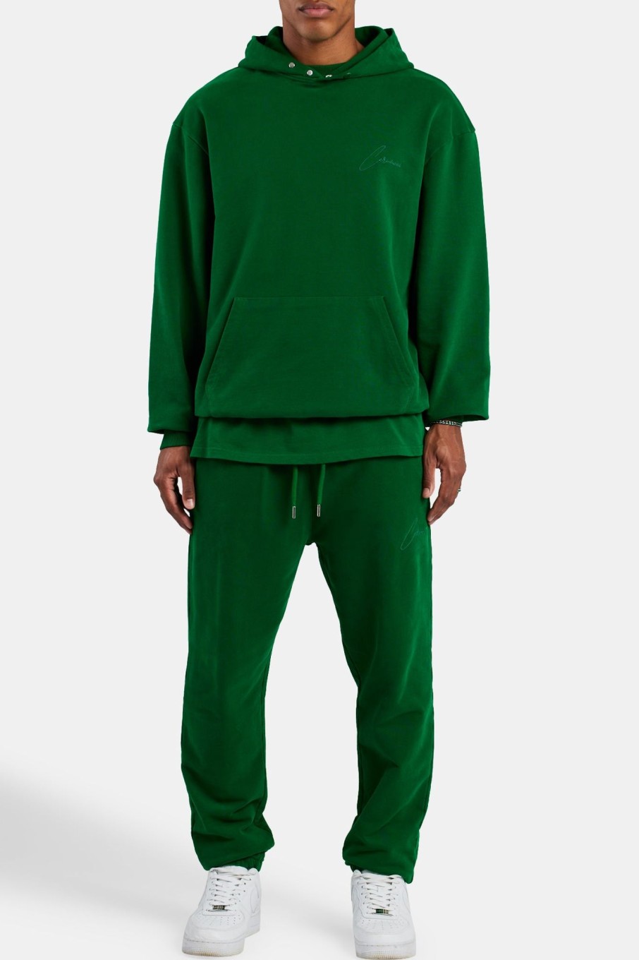 Hoodies & Sweatshirts | cernucci Hoodies & Sweatshirts Cernucci Font Hoodie - Dark Green