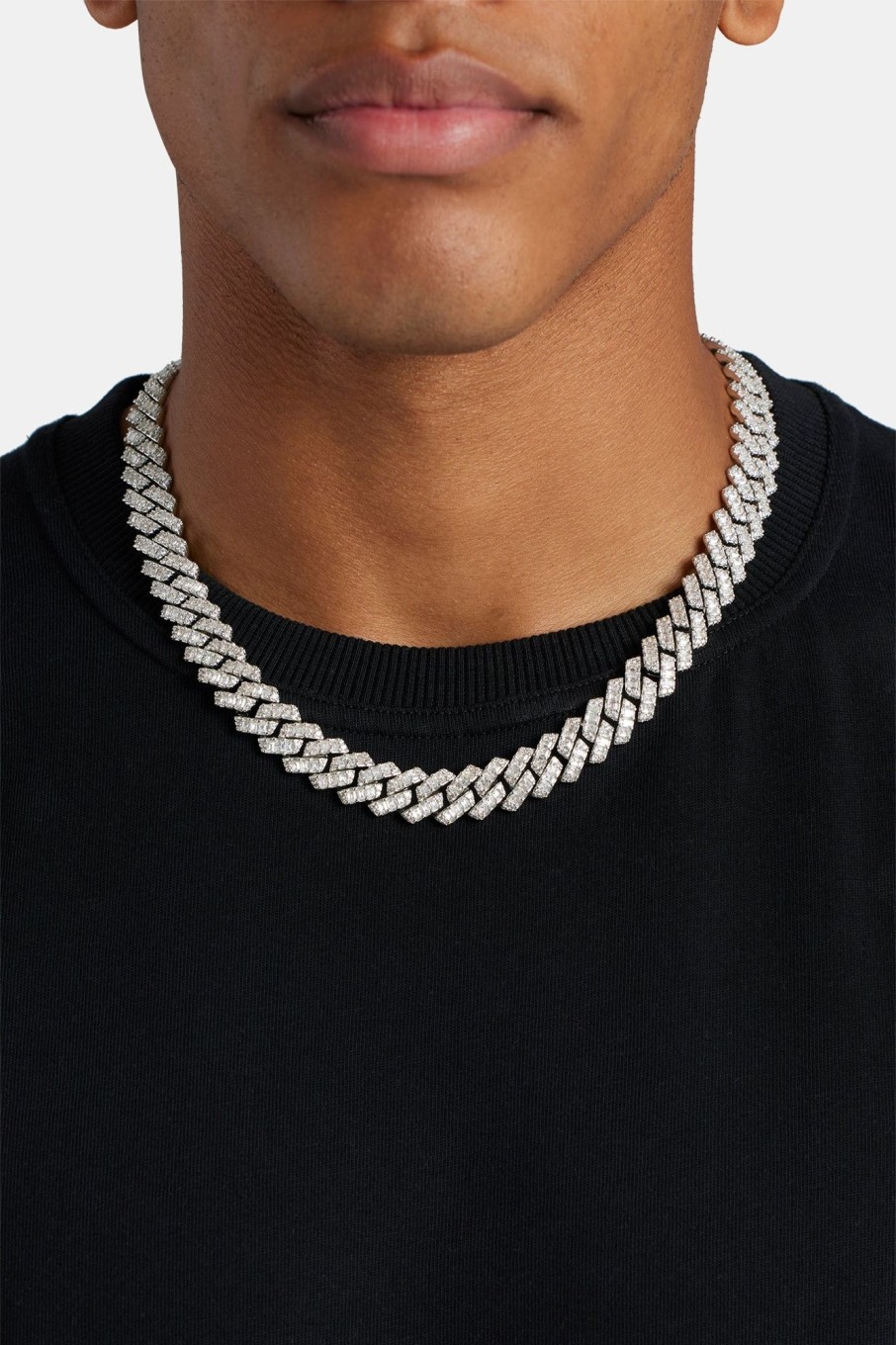 Iced Jewellery | cernucci Iced Jewellery 14Mm Baguette Prong Cuban Chain