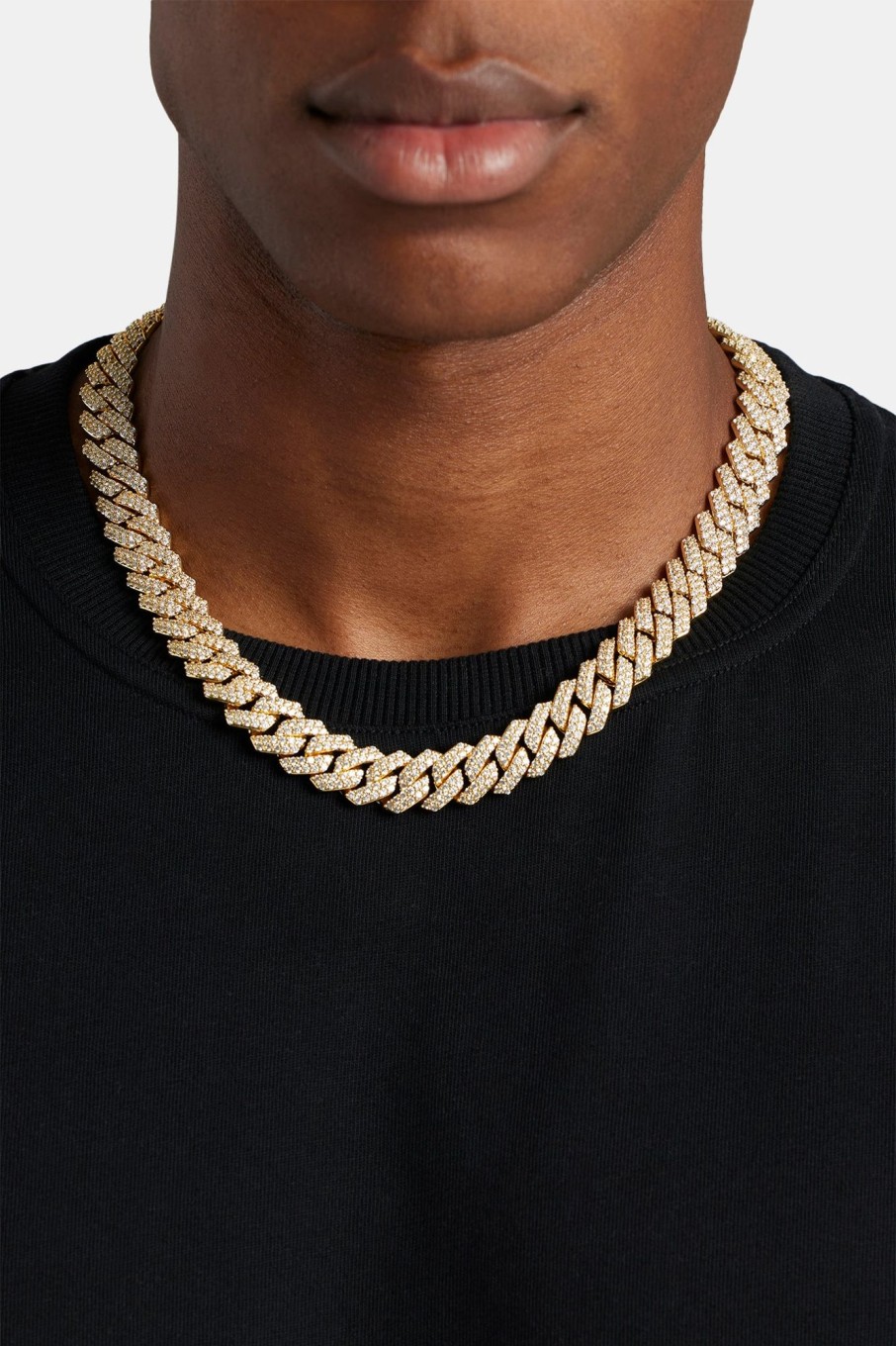 Iced Jewellery | JWL-CHN Iced Jewellery 14Mm Iced Prong Link Chain - Gold