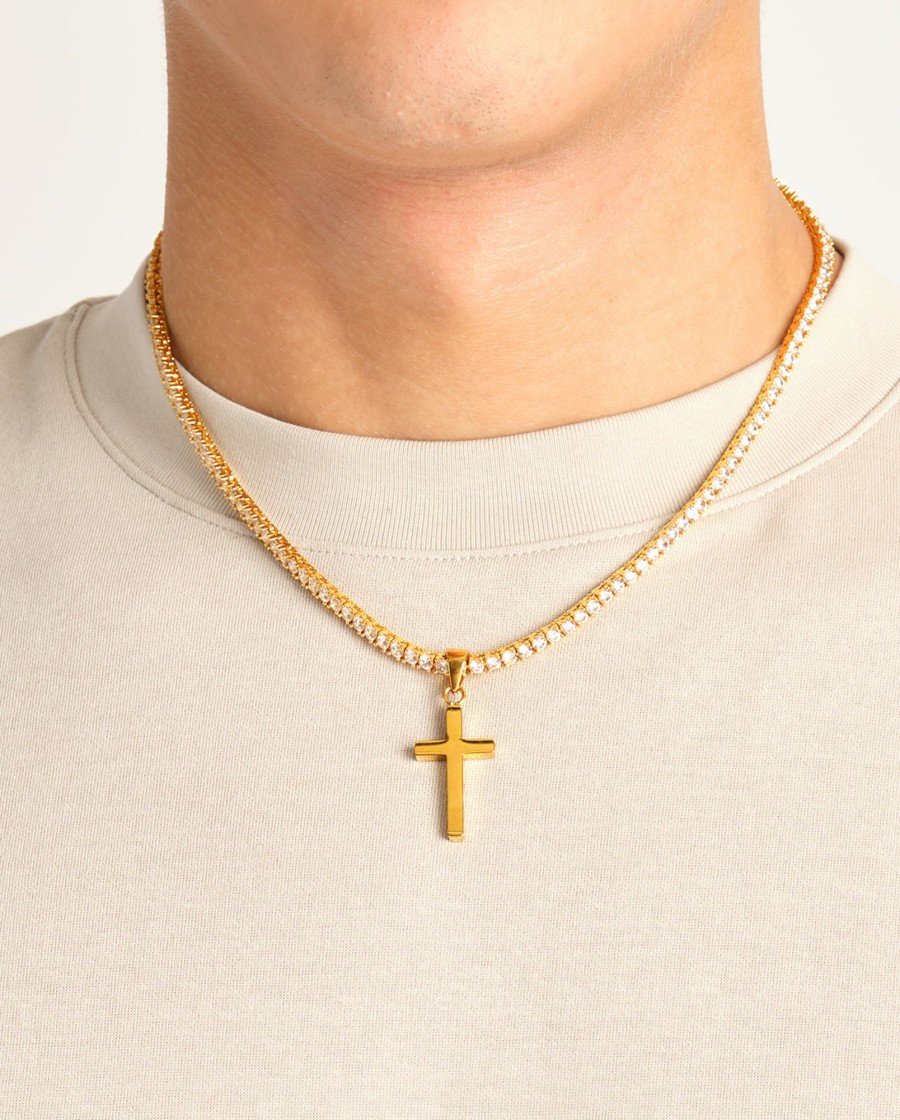 Cross Jewellery | cernucci Cross Jewellery Plain Cross Pendant - Gold