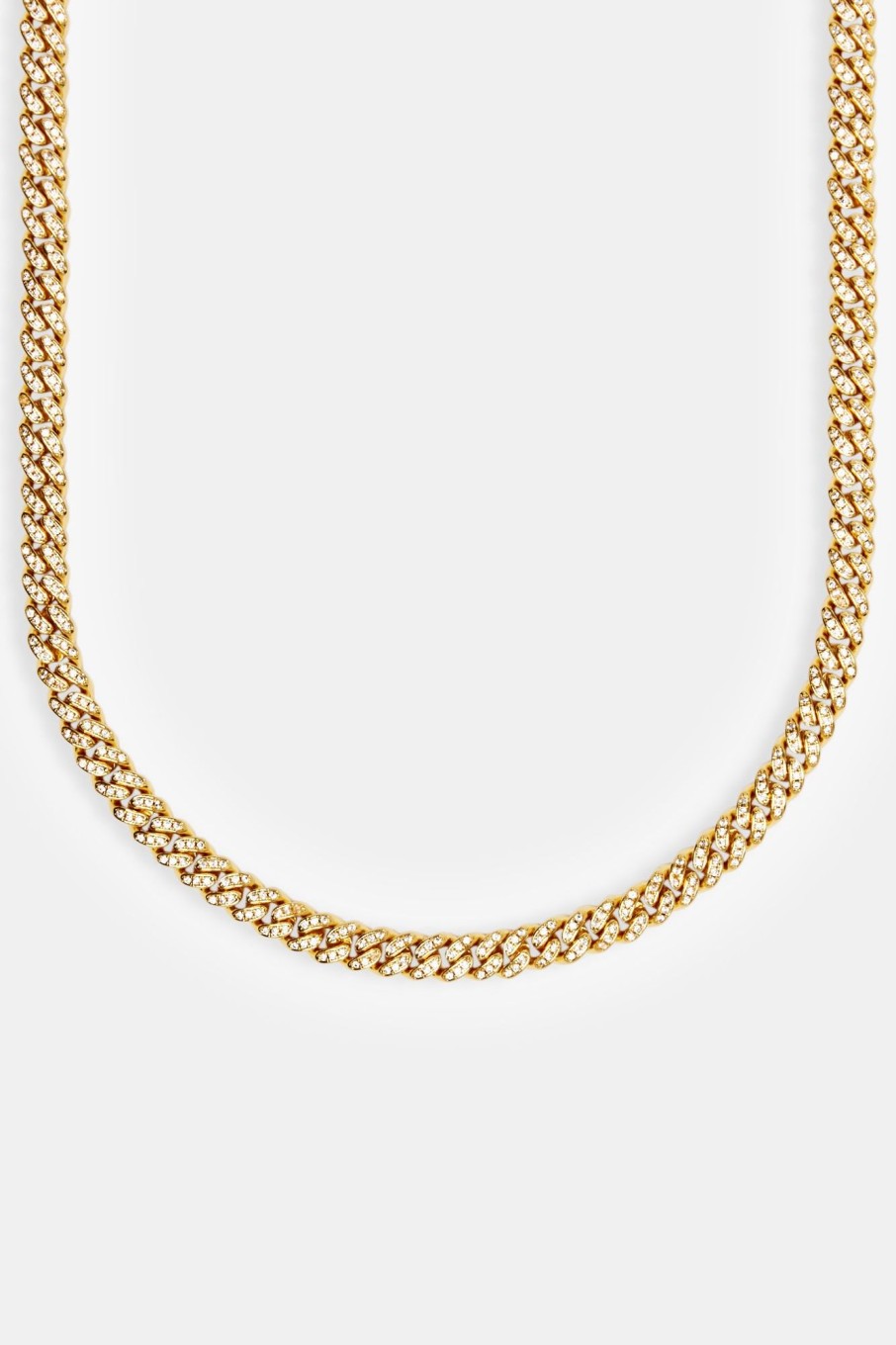 Chains | JWL-CHN Chains 6Mm Gold Plated Iced Cuban Chain