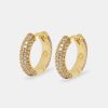 Iced Jewellery | JWL-EAR Iced Jewellery Womens Iced Hoop Earrings - Gold