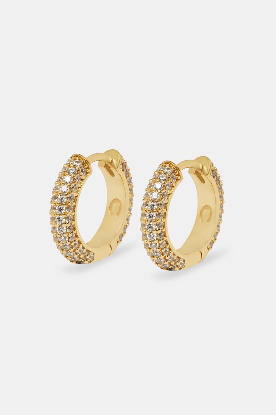 Iced Jewellery | JWL-EAR Iced Jewellery Womens Iced Hoop Earrings - Gold