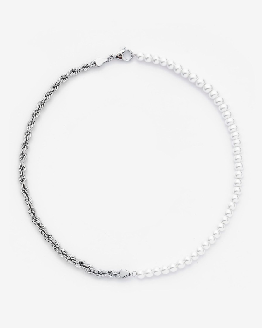 Pearls | JWL-NECK-PRL Pearls Half Pearl U0026 Rope Necklace