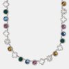 Iced Jewellery | JWL-CHN Iced Jewellery Motif U0026 Multi Gemstone Chain - White