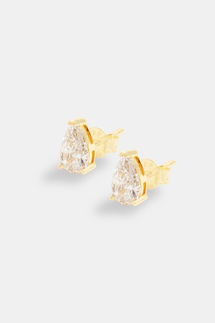 Earrings | cernucci Earrings 8Mm Pear Stud Earrings - Gold