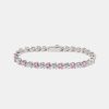 Iced Jewellery | JWL-BRA Iced Jewellery Pink U0026 Clear Heart Tennis Bracelet - White