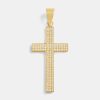 Pendants | cernucci Pendants 50Mm Iced Cz Large Gold Plated Cross Pendant