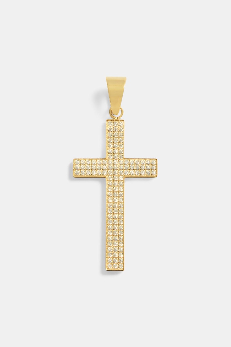 Pendants | cernucci Pendants 50Mm Iced Cz Large Gold Plated Cross Pendant