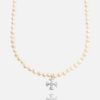 Necklaces | cernucci Necklaces 6Mm Pearl + Cross Pendant Necklace