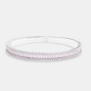 Bracelets & Bangles | JWL-BRA Bracelets & Bangles Pink Baguette Stone Bangle - White 8Mm