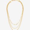 Necklaces | cernucci Necklaces Triple Layer Snake And Twist Necklace - Gold