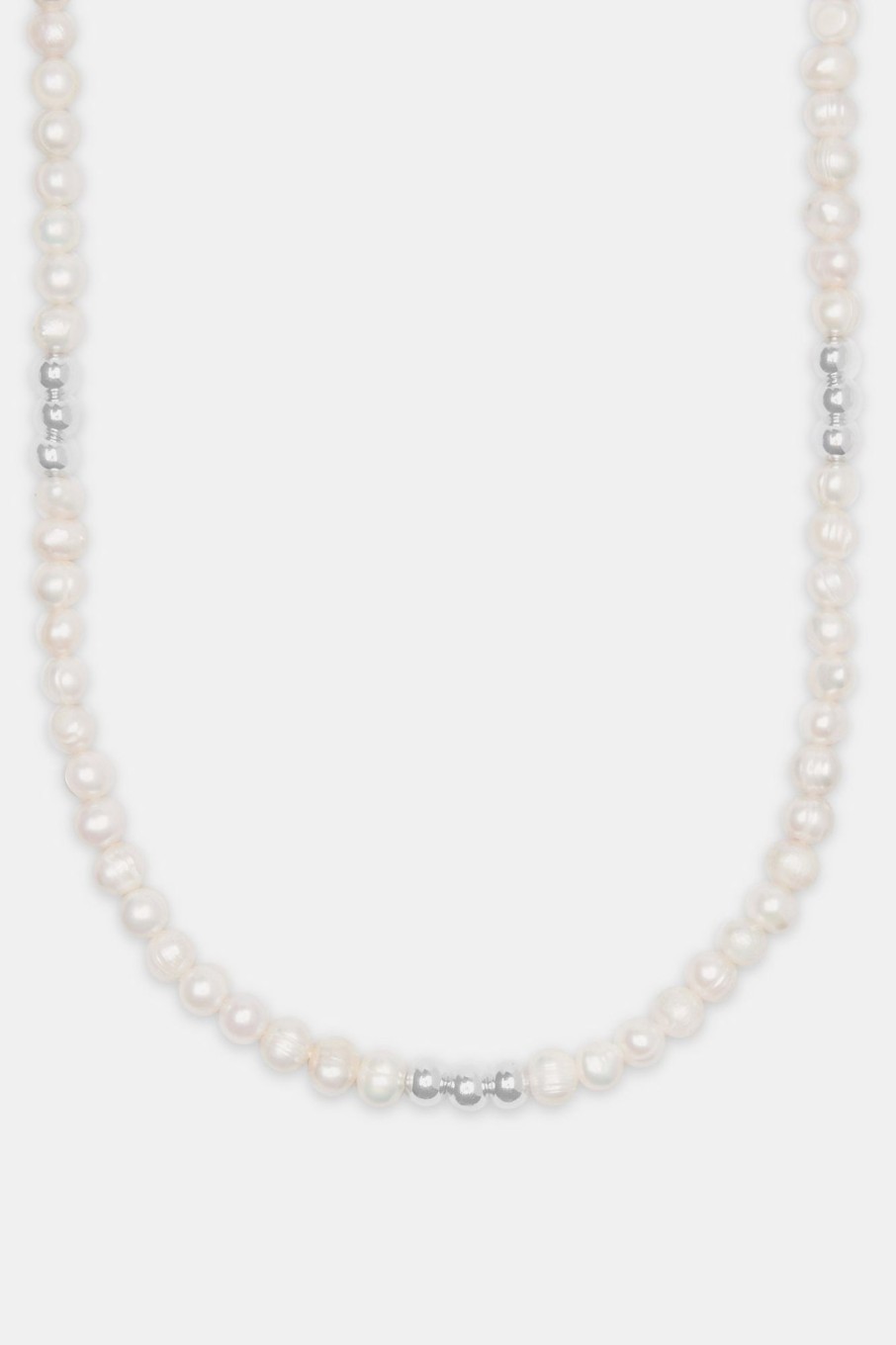 Pearl Necklaces & Bracelets | cernucci Pearl Necklaces & Bracelets Baroque Freshwater Pearl Metallic Bead Necklace - White