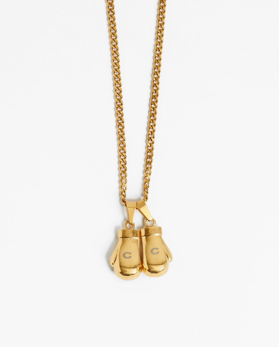 Necklaces | cernucci Necklaces 3Mm Boxing Glove Cuban Chain Necklace - Gold