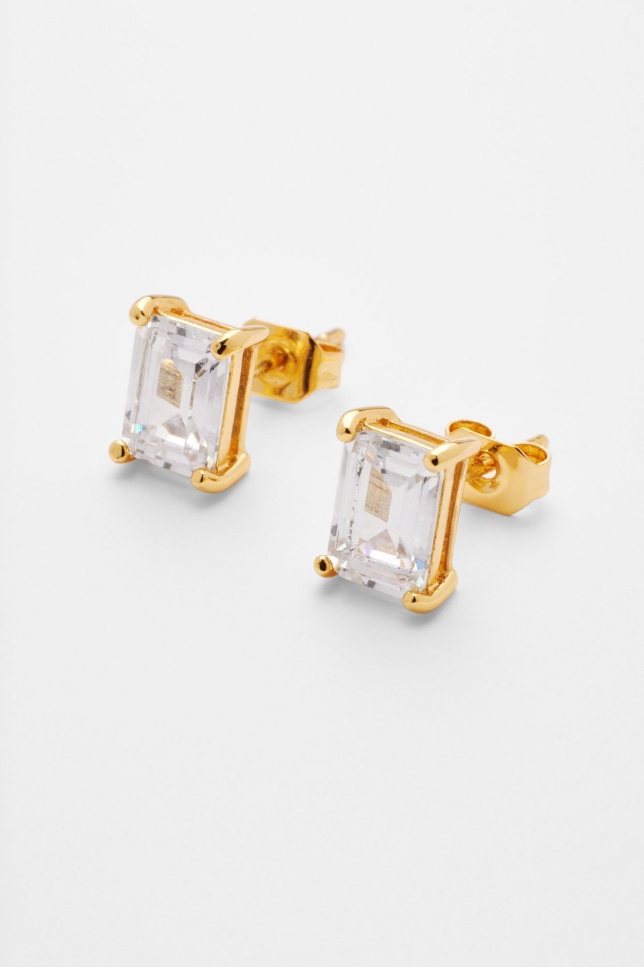 Cernucci X Phil Foden | cernucci Cernucci X Phil Foden Baguette Stone Stud Earrings - Gold