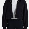 Hoodies & Sweatshirts | CLO-TOP-HS-HOOD Hoodies & Sweatshirts Cropped Zip Hoodie - Black