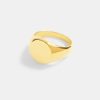 Rings | cernucci Rings 11Mm Gold Plated Polished Round Signet Ring