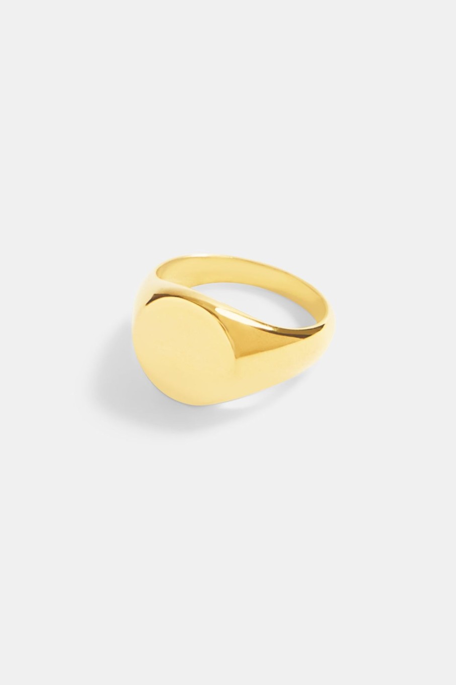 Rings | cernucci Rings 11Mm Gold Plated Polished Round Signet Ring