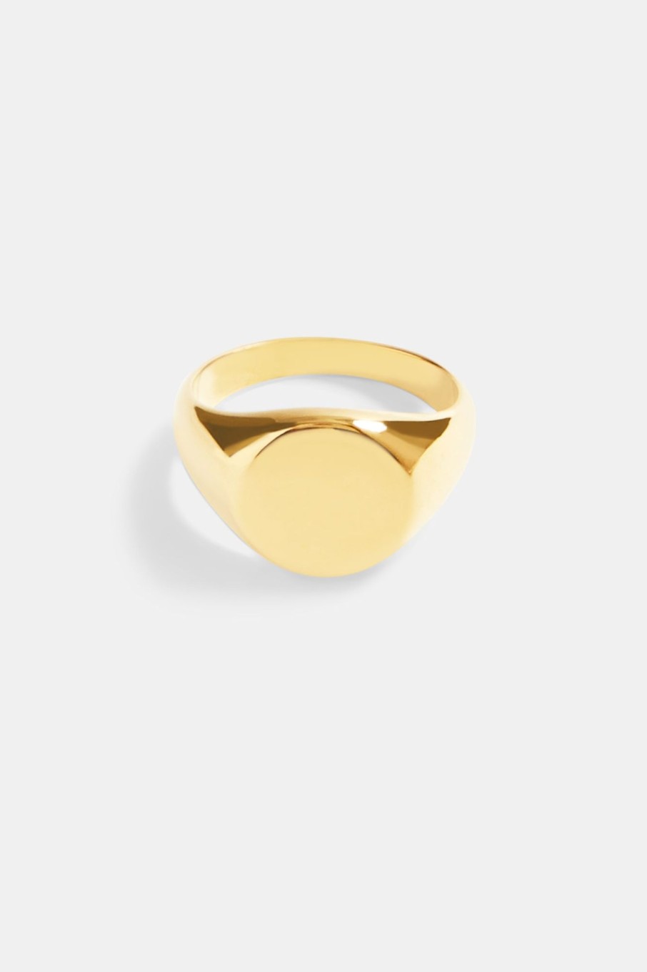 Rings | cernucci Rings 11Mm Gold Plated Polished Round Signet Ring