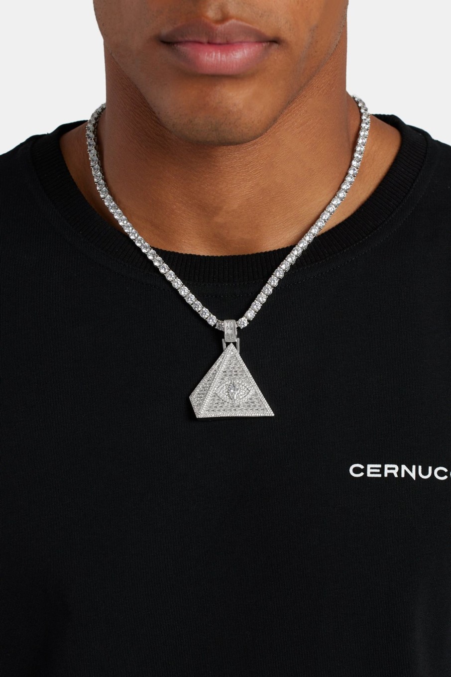 Pendants | cernucci Pendants 50Mm Iced Baguette Cz Pyramid Pendant