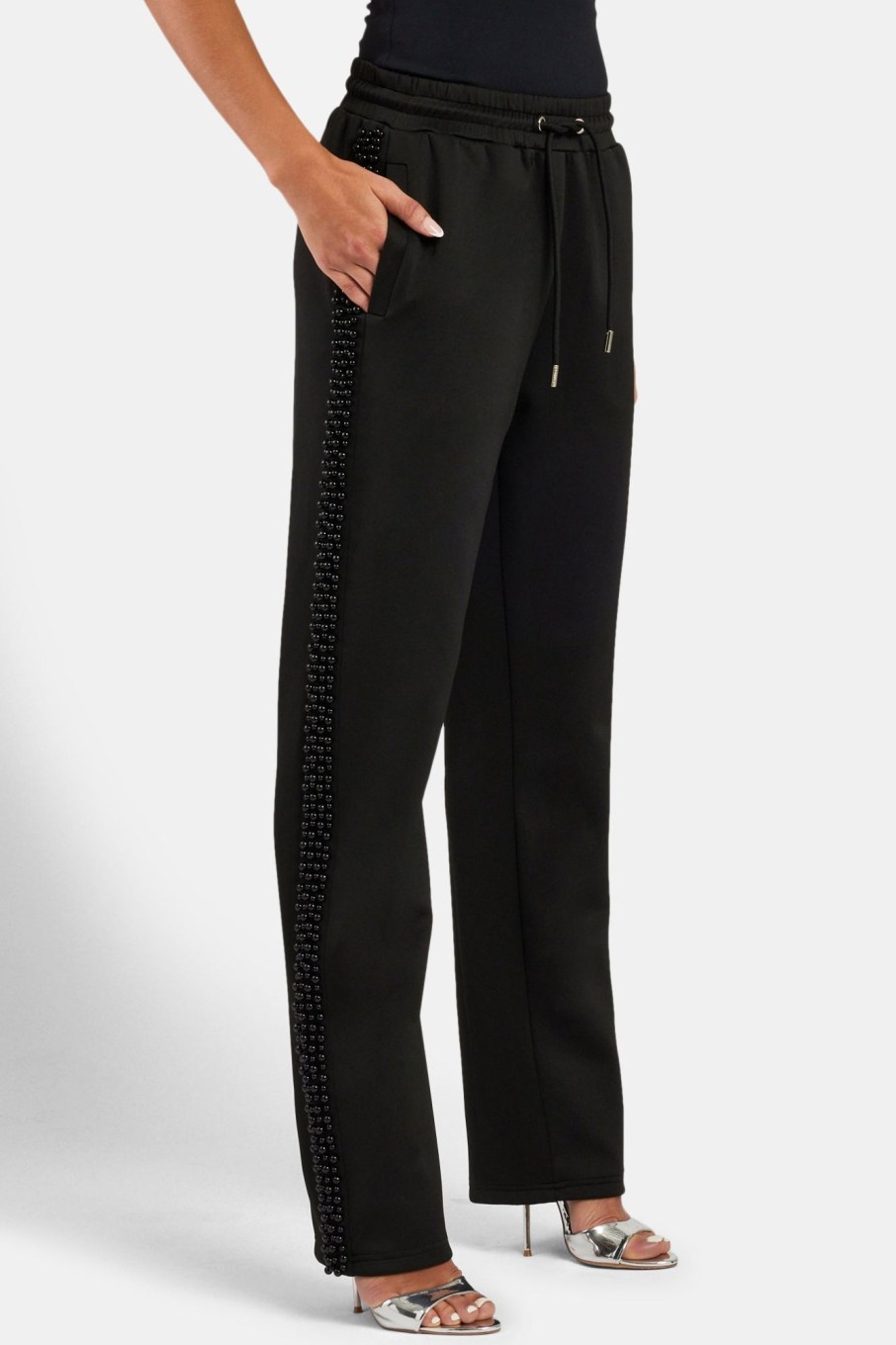 Trousers & Joggers | CLO-BOT-TRO Trousers & Joggers Black Bead Detail Jogger - Black