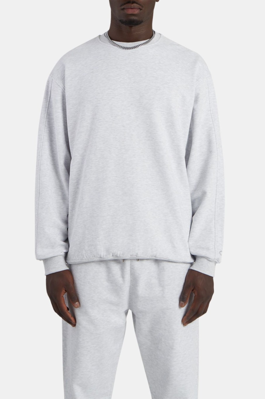 Hoodies & Sweatshirts | cernucci Hoodies & Sweatshirts Crew Neck Sweatshirt - Light Grey Marl