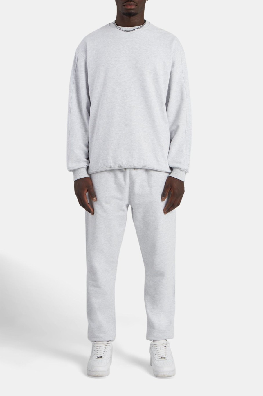 Hoodies & Sweatshirts | cernucci Hoodies & Sweatshirts Crew Neck Sweatshirt - Light Grey Marl