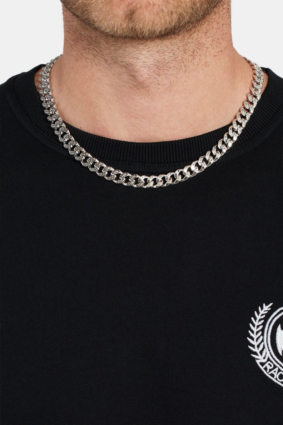 Chains | cernucci Chains 10Mm Half Polished Half Iced Black Cz Cuban Chain