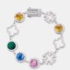 Iced Jewellery | JWL-BRA Iced Jewellery Motif U0026 Multi Gemstone Bracelet - White