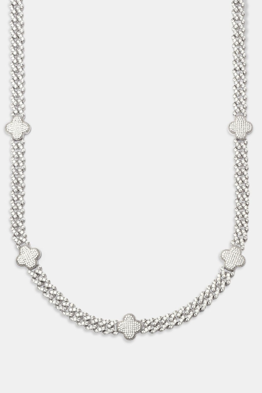 Iced Jewellery | JWL-CHN Iced Jewellery Womens Iced Motif Cuban Chain - White