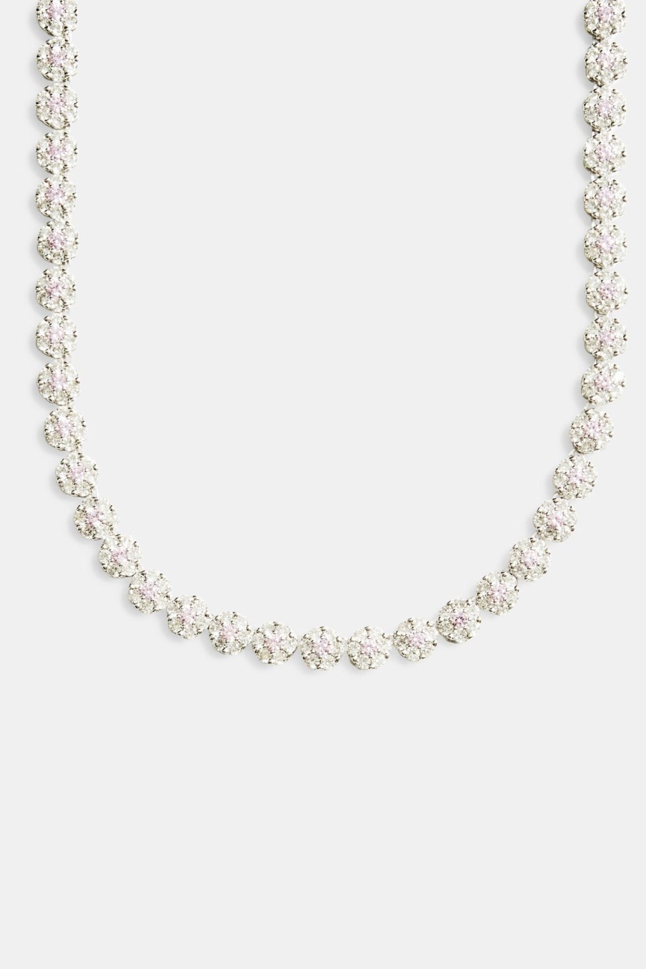 Iced Jewellery | JWL-NECK Iced Jewellery 9Mm Iced Cz Clear Flower Tennis Necklace