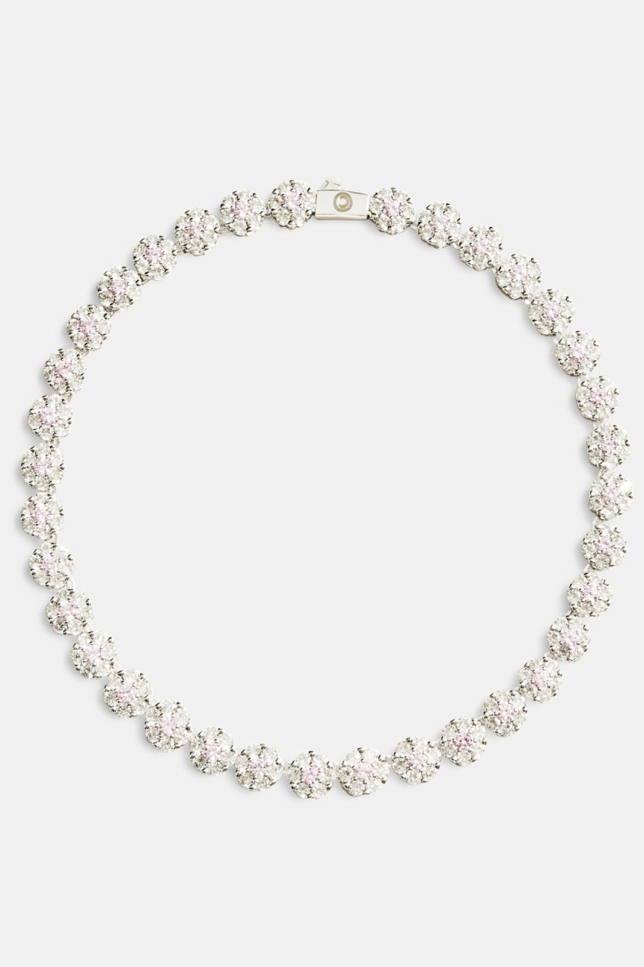 Iced Jewellery | JWL-NECK Iced Jewellery 9Mm Iced Cz Clear Flower Tennis Necklace