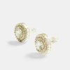 Earrings | JWL-EAR Earrings Sterling Silver Iced Round Cz Pave Stud Earrings