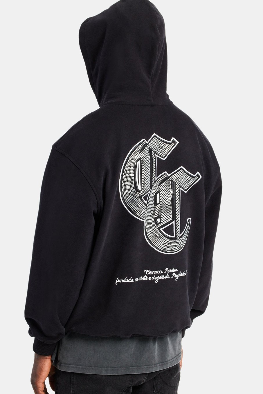 Hoodies & Sweatshirts | cernucci Hoodies & Sweatshirts Gothic C Embellished Hoodie - Green